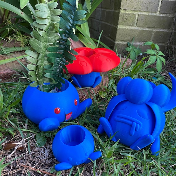 3D printed Oddish Planter / succulent and plant pot/ Oddish evolution line / Fanmade Pokémon Planters/ grass type Decor/ Gloom / Vileplume