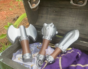 Baby’s first 3D printed weapon rattles / warrior or battle princess / larp kids / baby shower gifts / new baby toys /renaissance fair prop