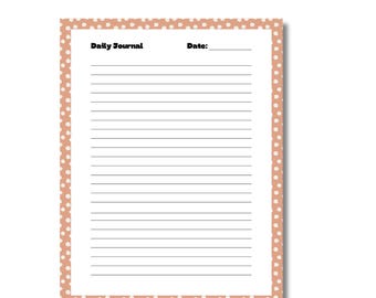 Daily lined journal paper | printable paper | printable journal