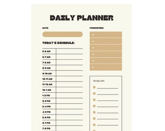 Daily Planner | PDF 8.5in x 11in | Printable Daily Planning