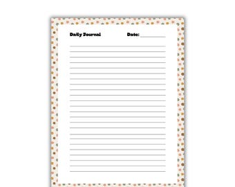 Daily Journal | PDF Download Journal | Daily Notebook Pages | PDF 8" x 11"