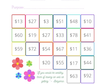 Savings Challenge, 1,000 Dollar Savings Challenge, Money Tracker, Savings Tracker Printable, Money Saving Printable