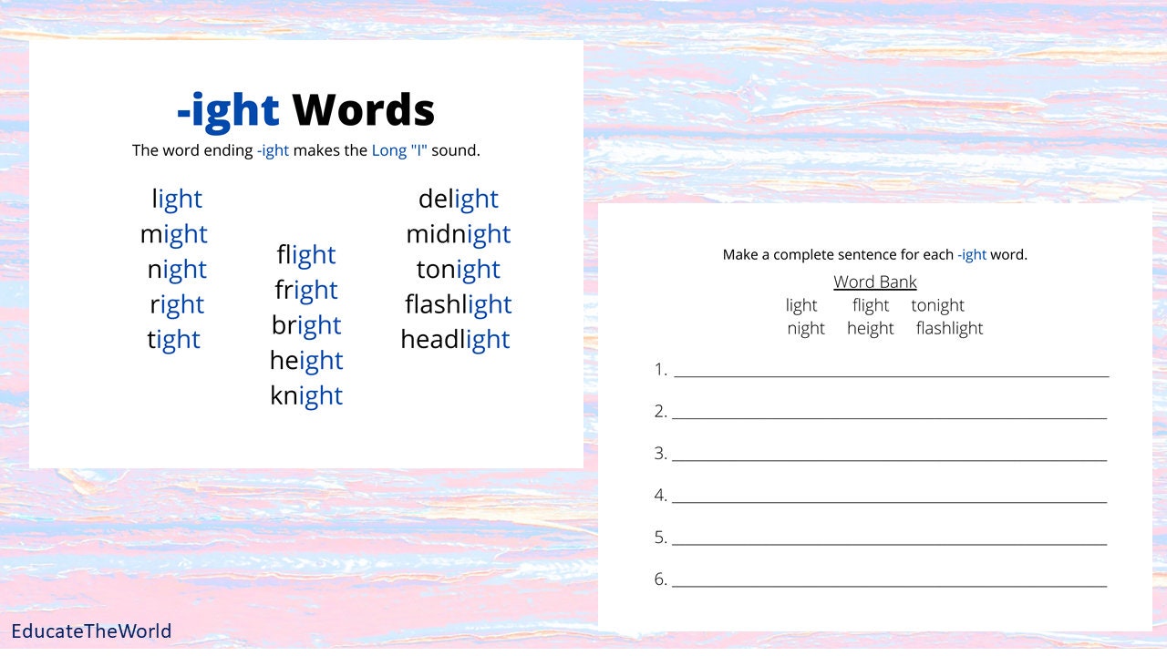 learning-ight-words-worksheet-set-at-home-learning-practice-work