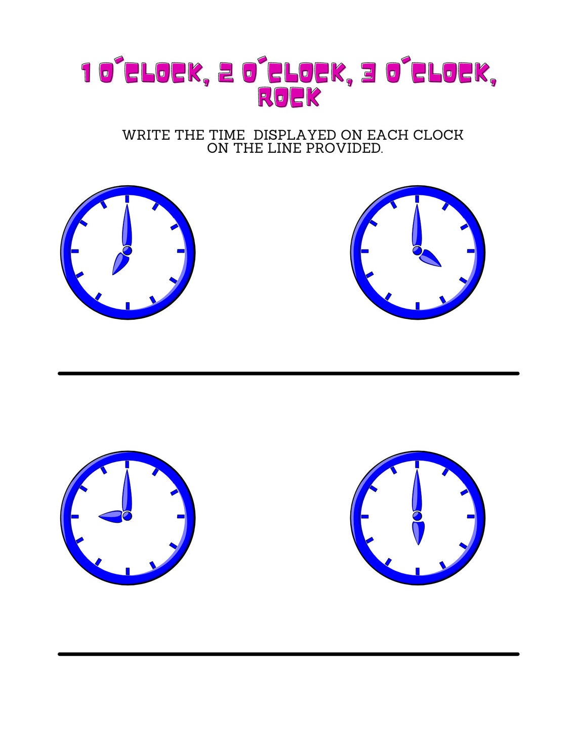 Telling time activity sheet worksheet at home learning etsy