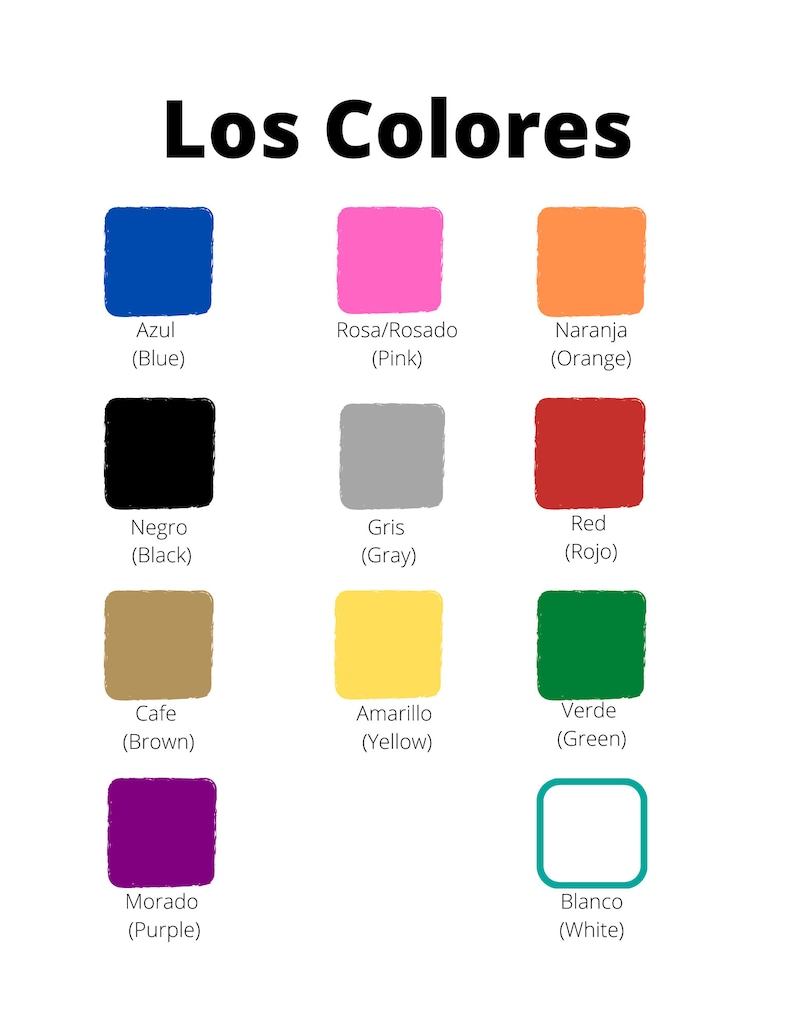 Colors in Spanish Handout Los Colores Worksheet Athome Learning and Practice Work Virtual