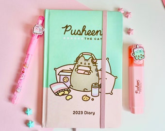 Pusheen Diary 2023 with sticker, set A5 Hard Cover, Week to a View Planner (I'm Busy Design) Multi-Colour,