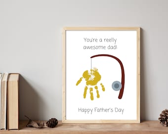 Father's Day Handprint Art Fishing-Digital