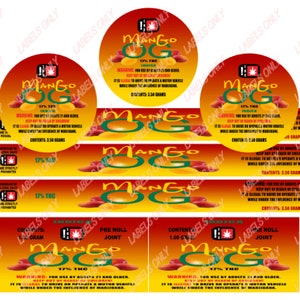 Press Tin Can Labels, Pre Roll Labels! 56 Pk & 80 Pk BUNDLES with matching Double Side Printed Mylar Bags! Get FREE SHIPPING* image 5