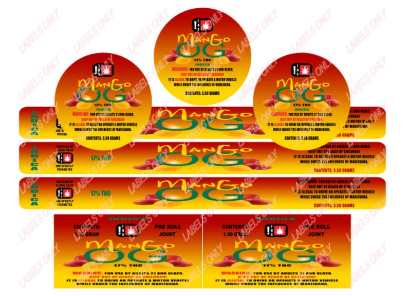 Press Tin Can Labels, Pre Roll Labels! 56 Pk & 80 Pk BUNDLES with matching Double Side Printed Mylar Bags! Get FREE SHIPPING* image 5