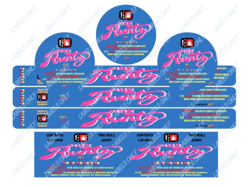 Press Tin Can Labels, Pre Roll Labels! 56 Pk & 80 Pk BUNDLES with matching Double Side Printed Mylar Bags! Get FREE SHIPPING* image 3