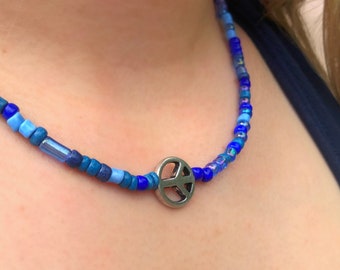 Blue Peace Choker