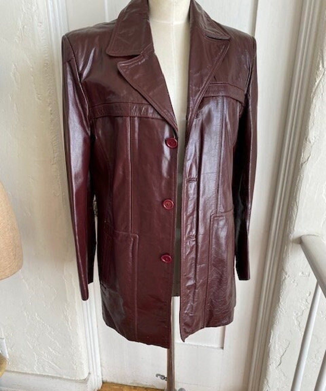 Vintage 70's Beautiful Burgundy Leather Jacket by Wilsons - Etsy