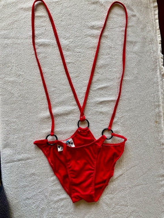 Vintage 1980s Contempo Casuals Red Monokini Size … - image 2