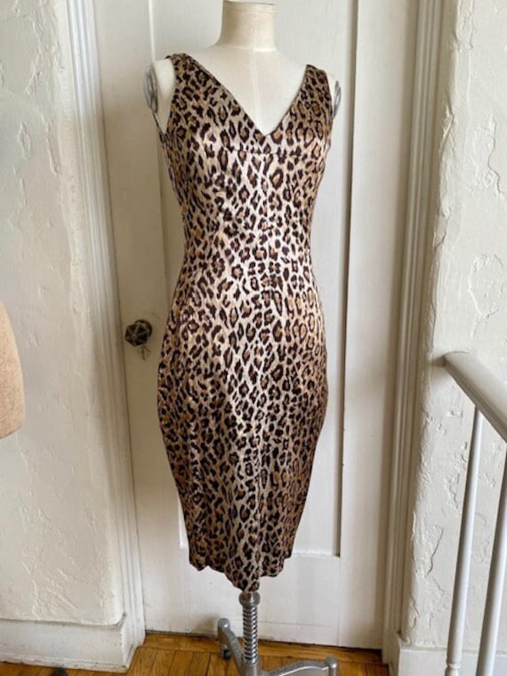 D G Dolce Gabbana Vintage 1990s Leopard Print Dress Size US 4 6 IT 40 Etsy Canada