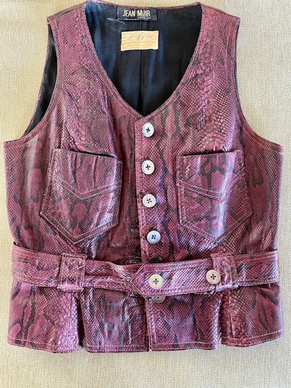 RARE Vintage 1960s JEAN MUIR Purple Snakeskin Vest