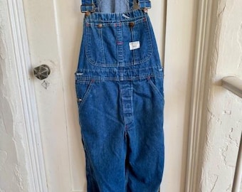 Vtg 50s BIG MAC Penney's Blue Sanforized Denim Suspender Back