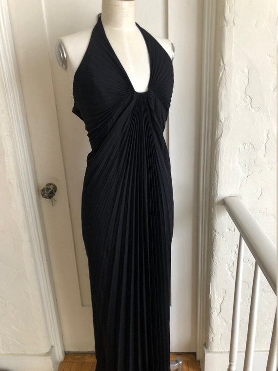 VINTAGE 1970'S DRESS pleated halter from CLIMAX by