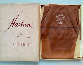 2 PAIRS Vintage NOS Harlane Seamed Nylon Stockings Size 8 1/2 Sunny