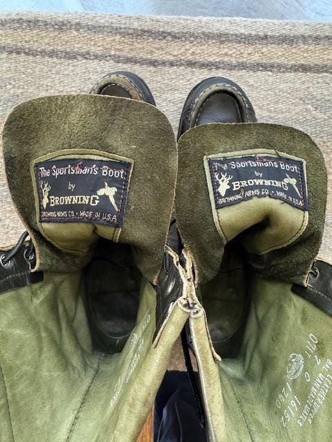 Vintage Browning Sportsman Made in USA Black Leather Boots  display picture 1