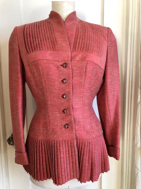 STUNNING *Rare* LILLI ANN Coral Pleated Jacket