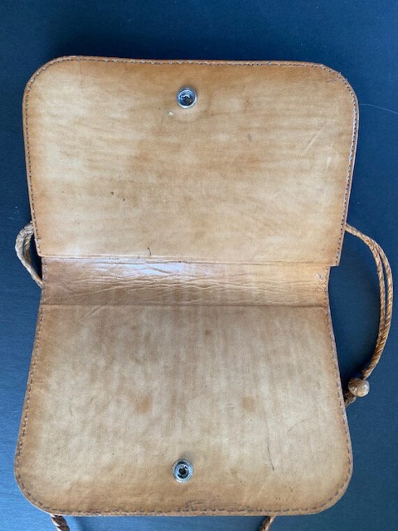 Vintage 70's Brown Snakeskin Leather Handbag - image 6