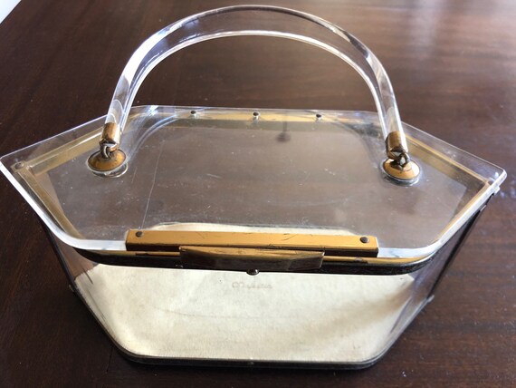 MAJESTIC VINTAGE 1950'S Hexagon Clear Lucite Hand
