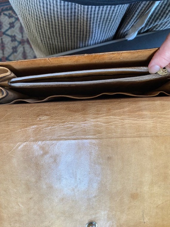 Vintage 70's Brown Snakeskin Leather Handbag - image 4