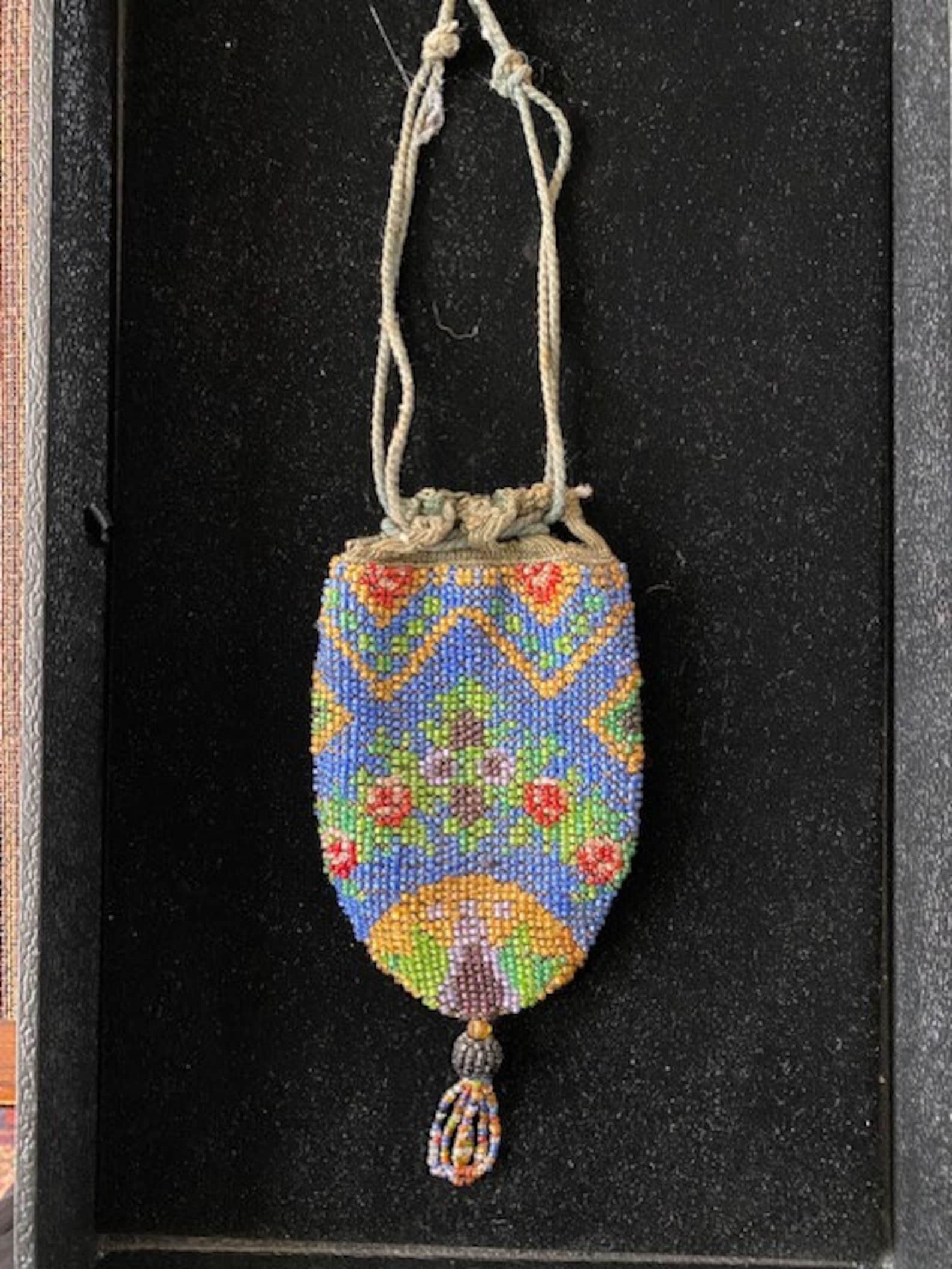 Victorian Early 1900's Floral Beaded Small Reticule Handbag Germany - Etsy