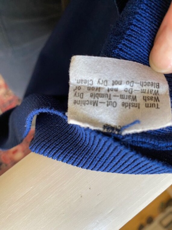 Vintage Thane Ban-Lon Knit Zip Front Navy Short S… - image 3