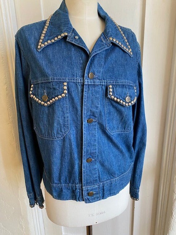 Vintage 70's Lee Denim Made in USA Jacket With Si… - image 1
