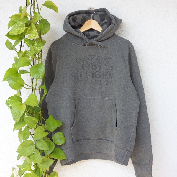 Vintage Tommy Hilfiger dikke hoodie met capuchon maat M XL trui sweatshirt hoodie trui jaren 90 retro-stijl