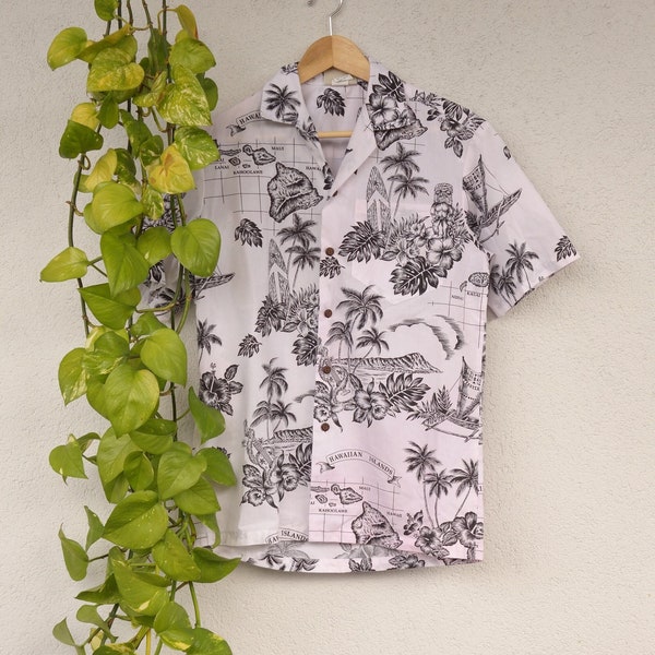 Vintage Hawaii Hemd Sommershirt Winnie Fashion Shirt Gr. S Polohemd Polo Shirt kurzarm Kurzarmhemd retro 80s 90s