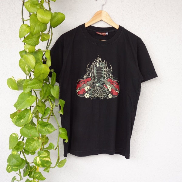 Graphic T-Shirt Rockabilly Shirt mit Aufdruck Gr. L graphic Tee mit Frontprint retro 80s 90s