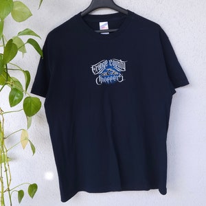 Graphic 90s T-Shirt "Orange County Choppers" with print size. L graphic tee with backprint biker motorcycle