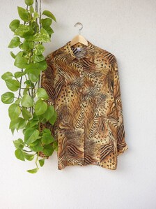 Tier print bluse