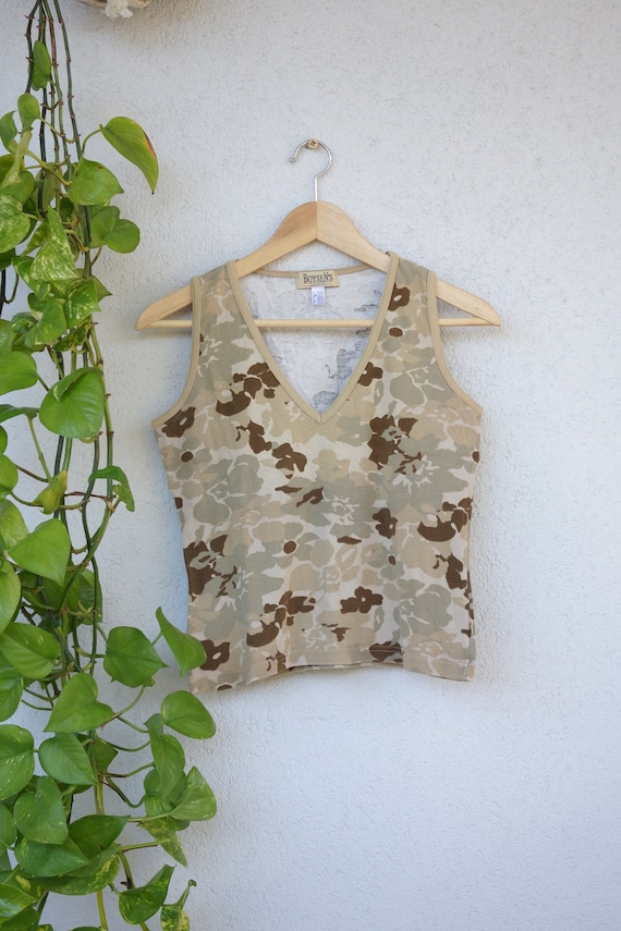 Y2K cute spaghetti top Boysen's camouflage shirt c