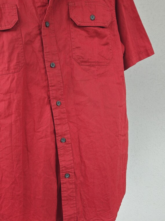 Vintage Wrangler shirt short sleeve size S red ca… - image 6