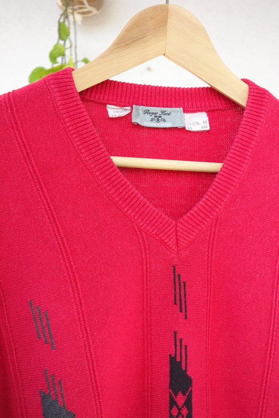 Vintage Sweater Roger Kent V-Neck Sweatshirt ligh… - image 5