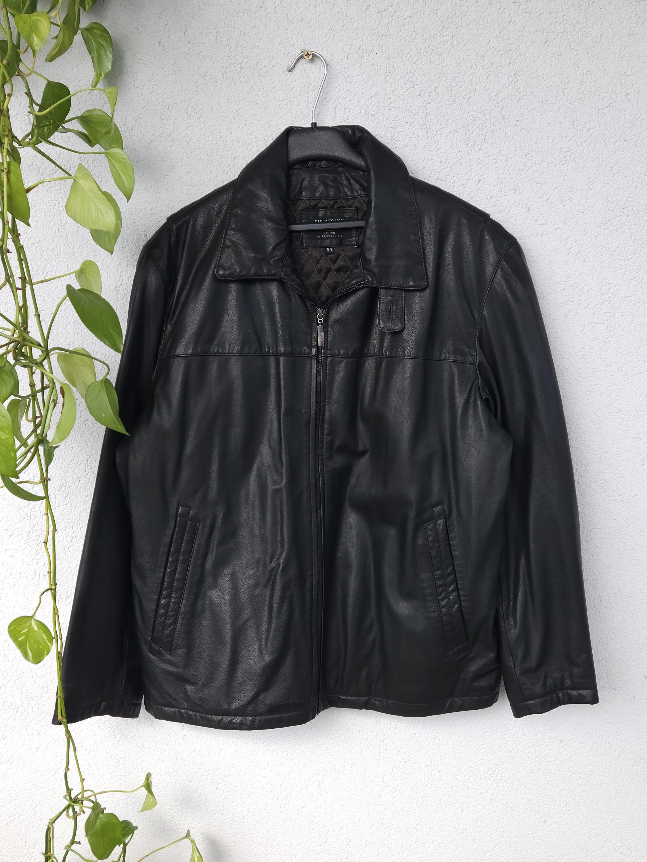 Vintage Carlo Colucci Lederjacke Bikerjacke Echtleder Jacke