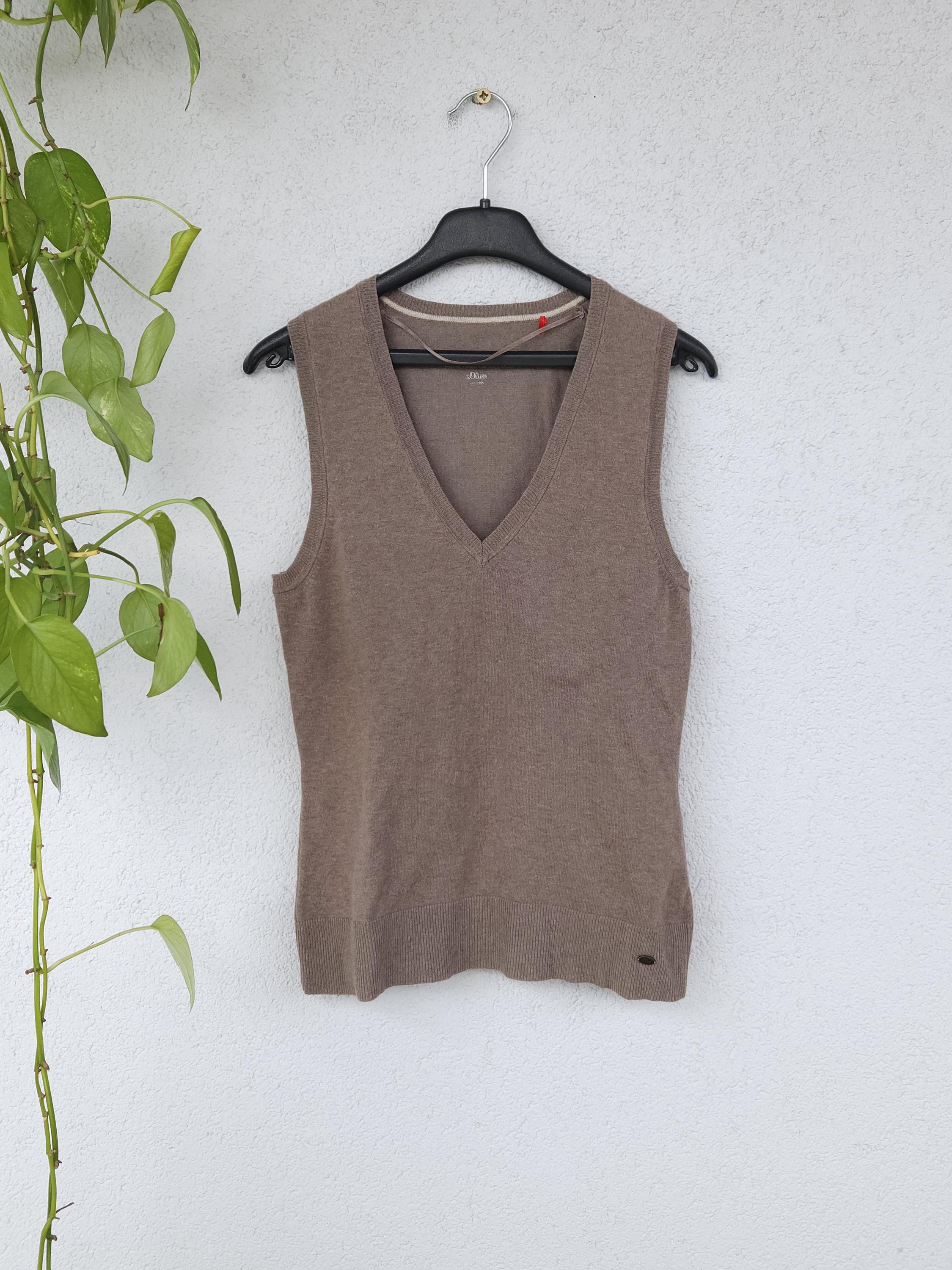 Gilet Sans Manches Femme Saodimallsu | Col V Boutonné | Coupe Ample Avec Poches | Tricot Polyester