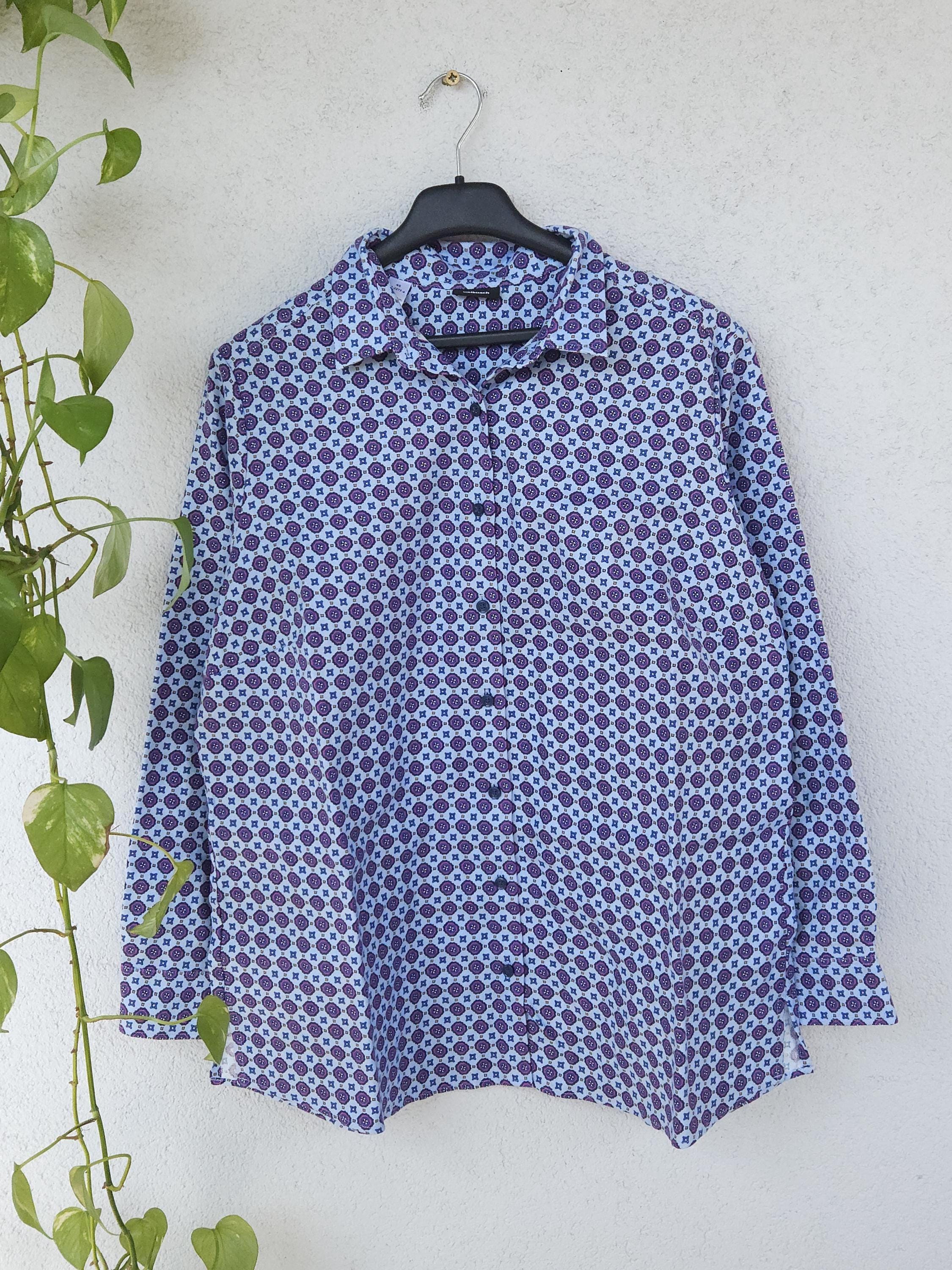Chemisier Femme Wallbusch Taille 42 - Rayé Gris Et Blanc - Coton - État Parfait