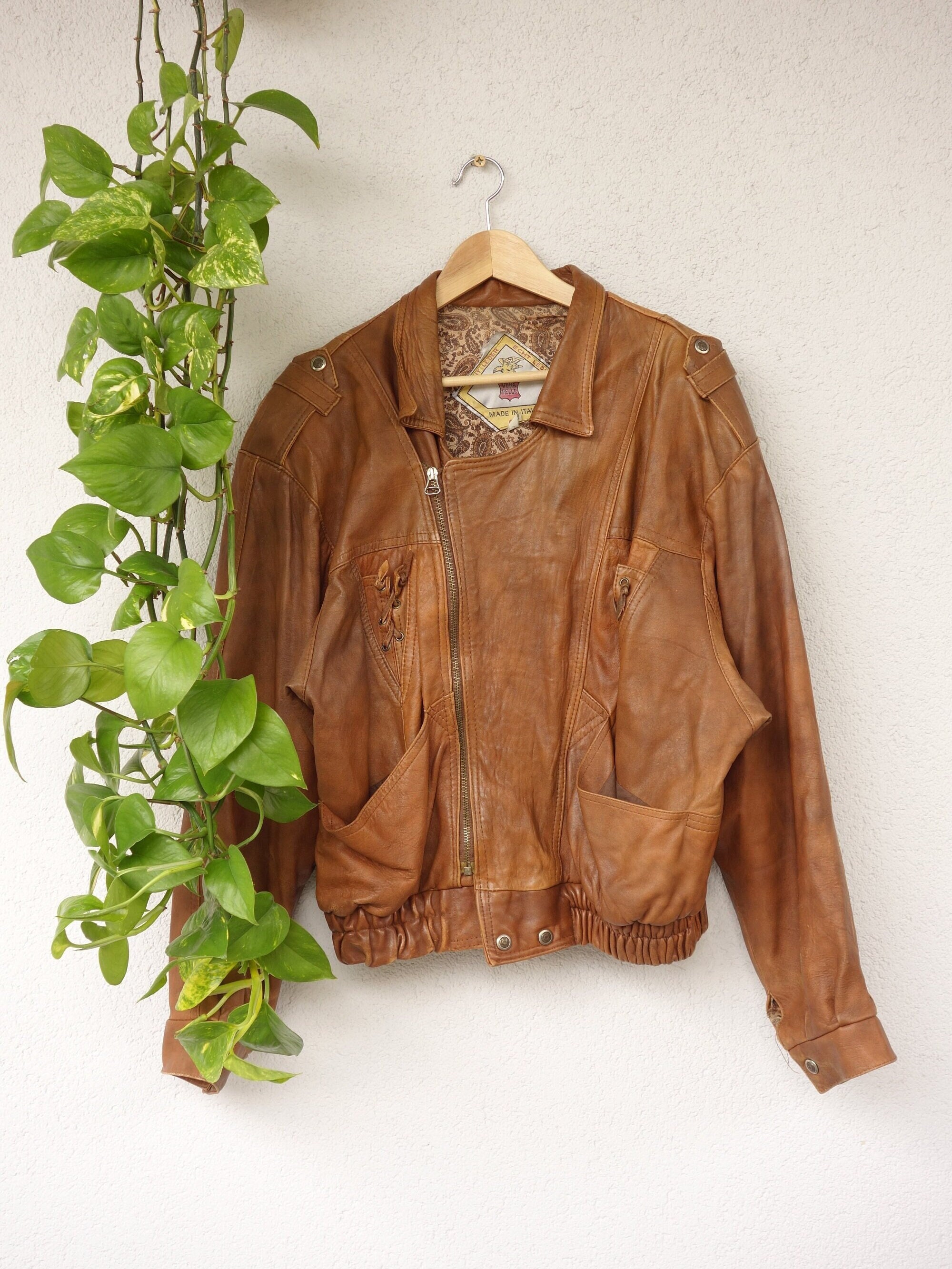 Braune Lederjacke Vera Pelle Echt Leder Jacke Leder Jacke Vera