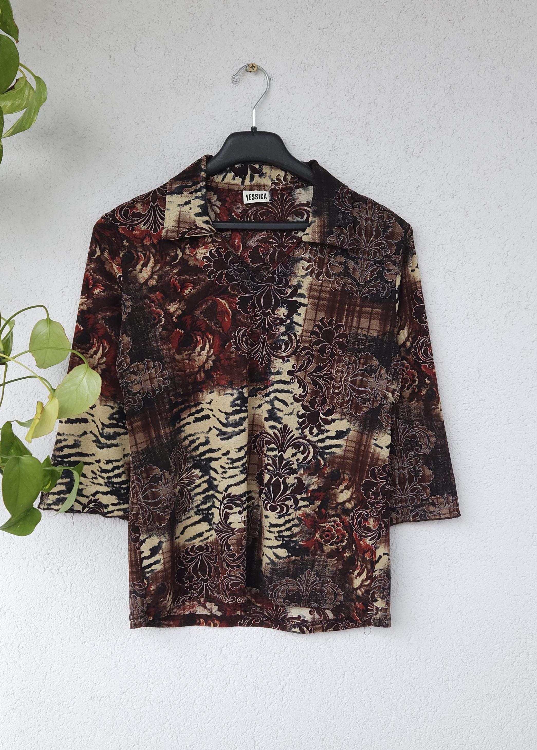 Chemisier Yessica à Motifs Floraux Taille L - Coton, Manches Longues, Occasion Très Bon état