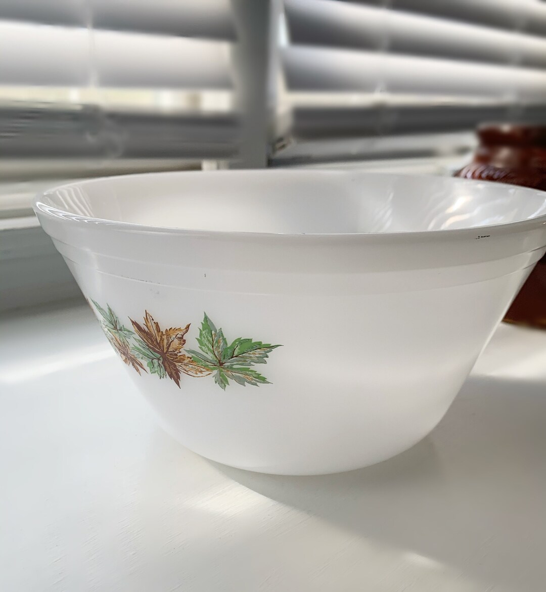 Vintage Glass Serving Bowl Milk Glass Etsy