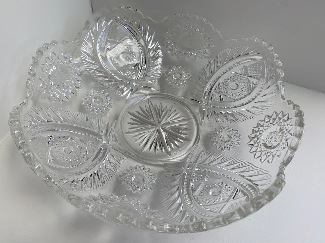 Vintage Glass Serving Bowl Etsy