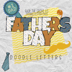 Letras de doodle del Día del Padre, Alfabeto Doodle, Letras PNG, Letras de doodle PNG, Coloridas, Conjunto múltiple, Maestros, Artesanos, Papá, Pop, Padre