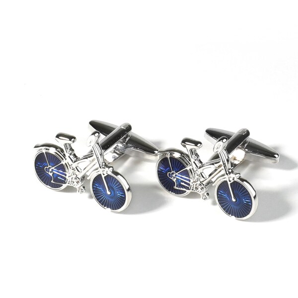 Bike Bicycle Cyclist Biker Red and Blue  Cufflinks