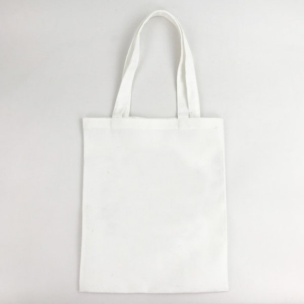 Blank Sublimation Dyetrans Heat Transfer Blank Canvas White Tote Polyester Cotton Mixed Bag 35.5X 30.5 CM Handle 24cm Long