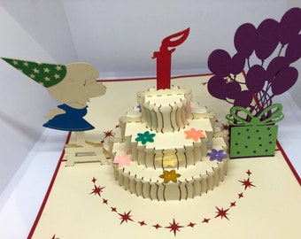 Carte 3d Anniversaire Teddy Bear Etsy