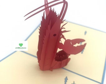 3D pop-up card - Birthday - Happy Birthday - LOBSTER